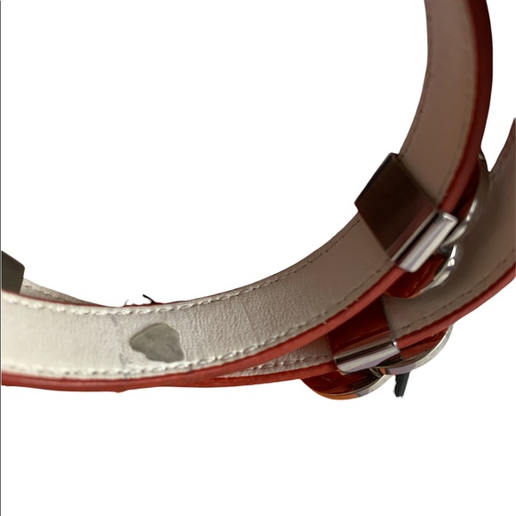 ❤️❤️❤️SOLD!!! Bvlgari Orange Leather Silver Tone Double Wrap Bracelet❤️❤️❤️ - Picture 6 of 9